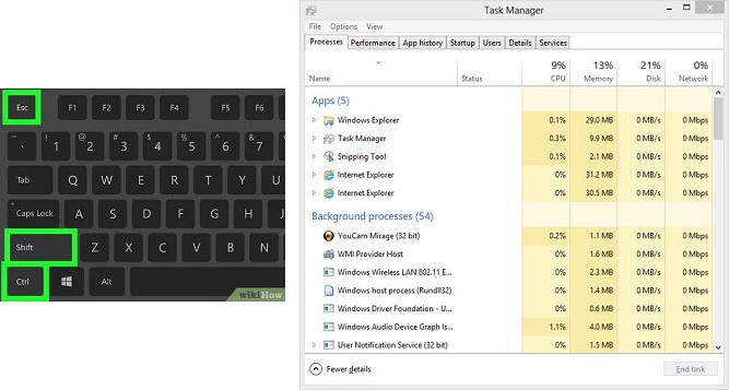 کلید میانبر Alt + Tab و Ctrl + Shift + Esc در زمان هنگ کردن کامپیوتر