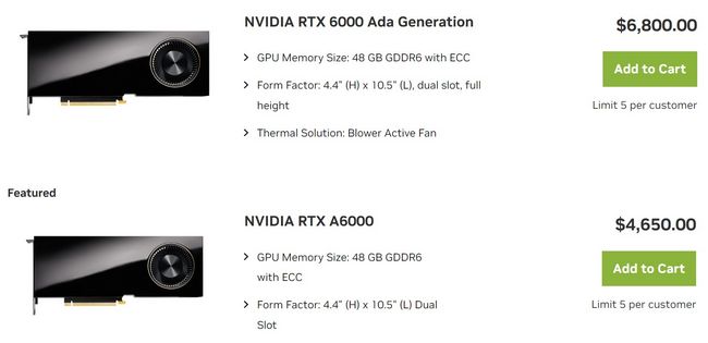 قیمت و مشخصات کارت گرافیک RTX A6000 ADA