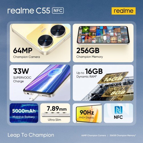 مشخصات گوشی realme c55