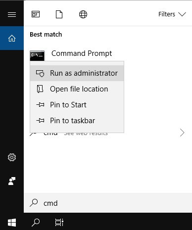 اجرای CMD به طور Run As Administrator
