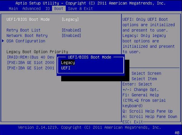 فعال‌سازی UEFI Boot