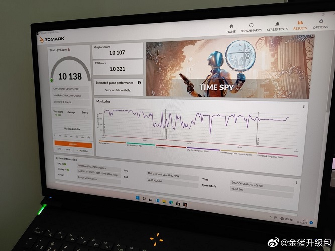 بنچمارک Arc A730M اینتل