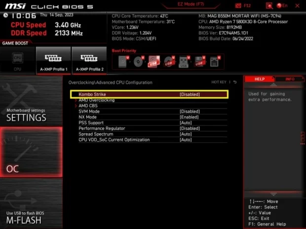 اورکلاک Ryzen 7 5800X3D