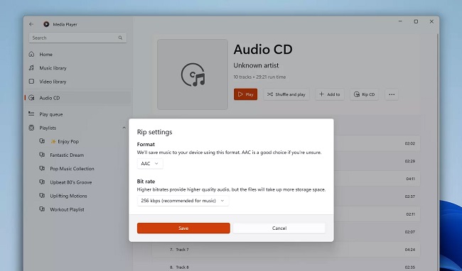  ریپ کردن CD در ویندوز 11