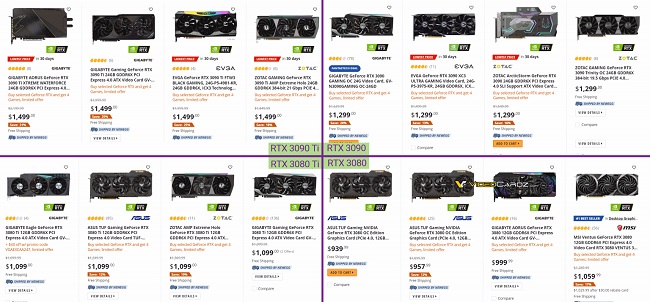 کاهش قیمت کارت‌های گرافیک رده بالا سری RTX 30 انویدیا