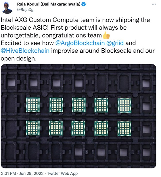 AXG Blockscale ASIC اینتل