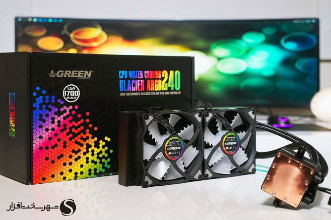 واترکولر GLACIER 240 ARGB گرین سازگار با سوکت LGA1700 اینتل