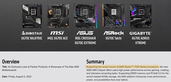 زمان معرفی پردازنده های سری AMD Ryzen 7000