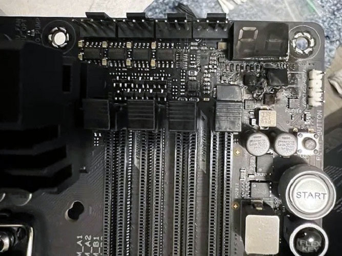 خرابی و آتش گرفتن مادربرد ROG Maximus Z690 Hero ایسوس