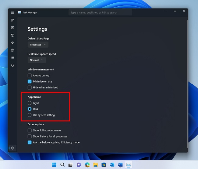 تم  Task Manager جدید ویندوز 11
