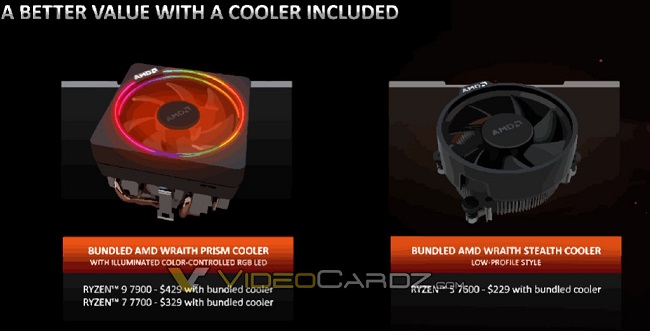 کولر Ryzen 9 7900 ،Ryzen 7 7 7700 و Ryzen 5 7600