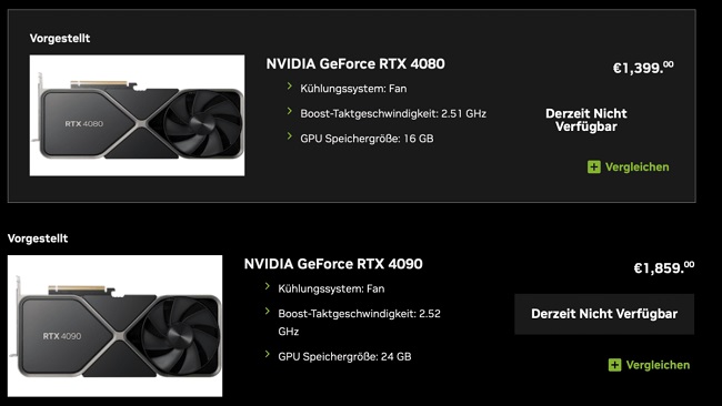  کاهش قیمت RTX 4090 و RTX 4080