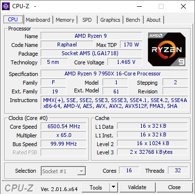 اورکلاک  Ryzen 9 7950X