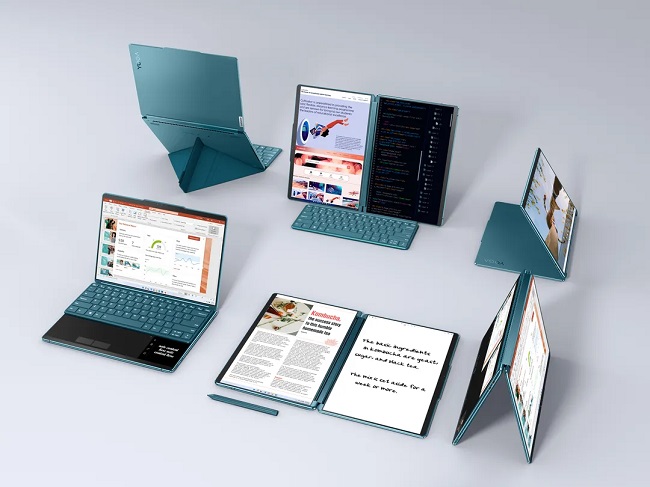 چیدمان مختلف لپ تاپ Yoga Book 9i