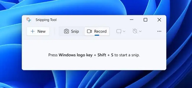 نسخه جدید برنامه Snipping Tool برای ضبط ویدیو از صفحه نمایش