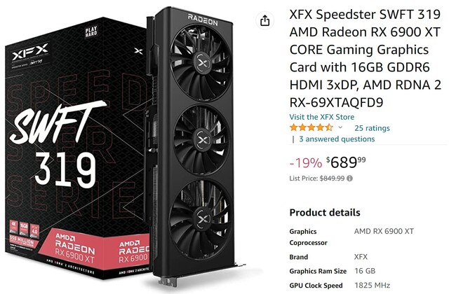 قیمت کارت گرافیک rx 6900 xt