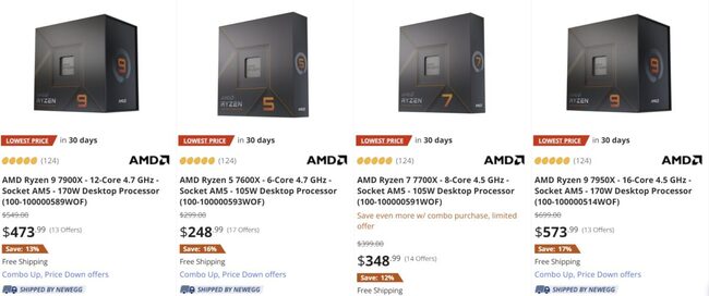 افت قیمت ryzen 7000