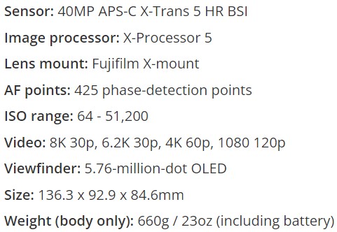 مشخصات دوربین عکاسی Fujifilm X-H2 - دوربین خوب با قیمت مناسب