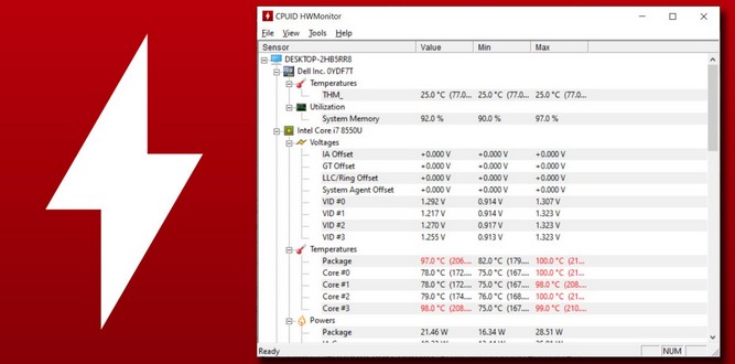 نرم افزار HWMonitor
