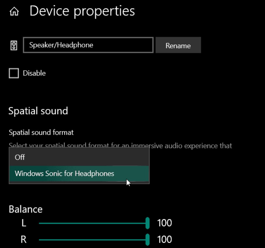 فعال کردن قابلیت Windows Sonic برای تقویت صدای کامپیوتر