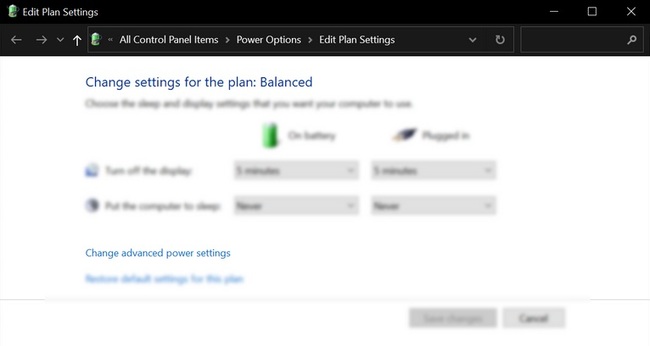 علت پایین آمدن سرعت ویندوز 10 - روی Change Advance Power Setting