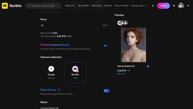 ساخت رایگاه nft با استفاده از free minting