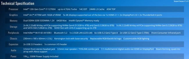 مشخصات NUC 12 PRO