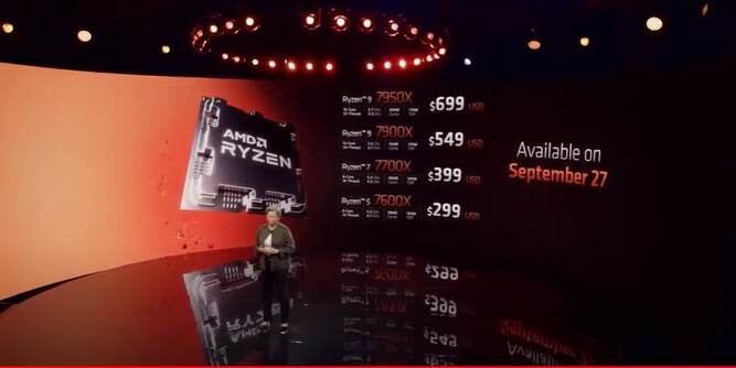 قمیت پردازنده های ryzen 7000 توسط amd اعلام شده است