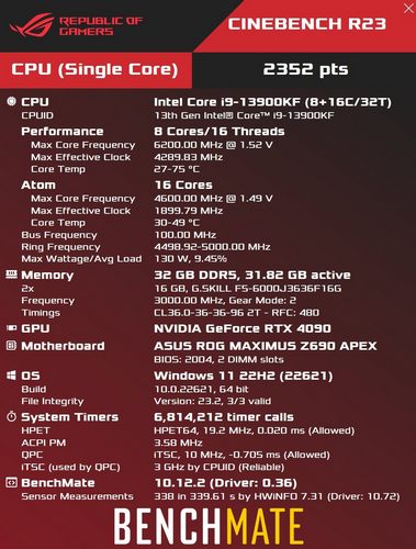 سیستم اورکلاک پردازنده core i9-13900kf