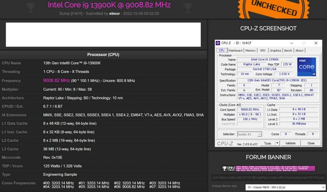 اورکلاک پردازنده Core i9-13900K