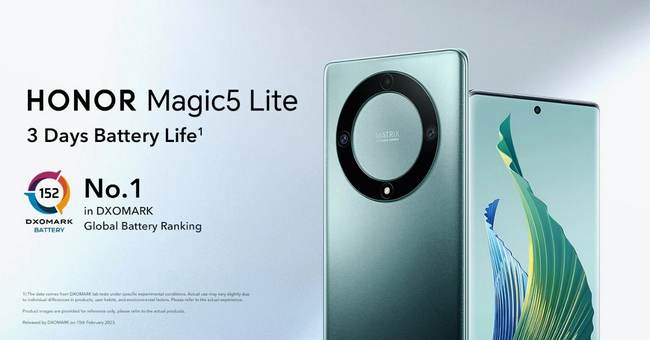 عملکرد باتری گوشی آنر مجیک 5 لایت در DXOMARK