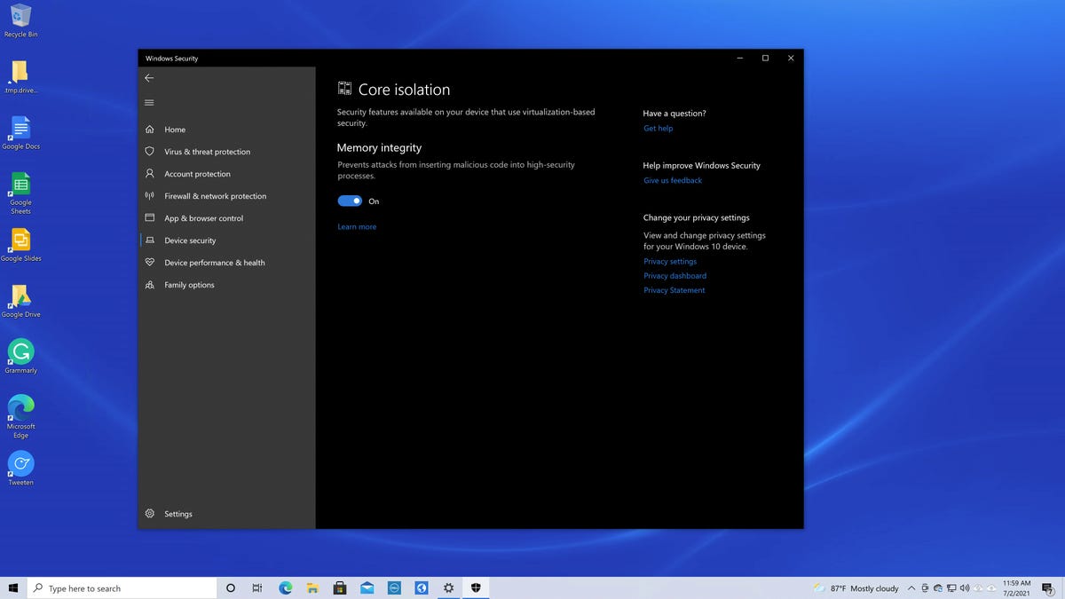 windows-security-Memory-Integrity بروزرسانی دردسرساز ویندوز ۱۱