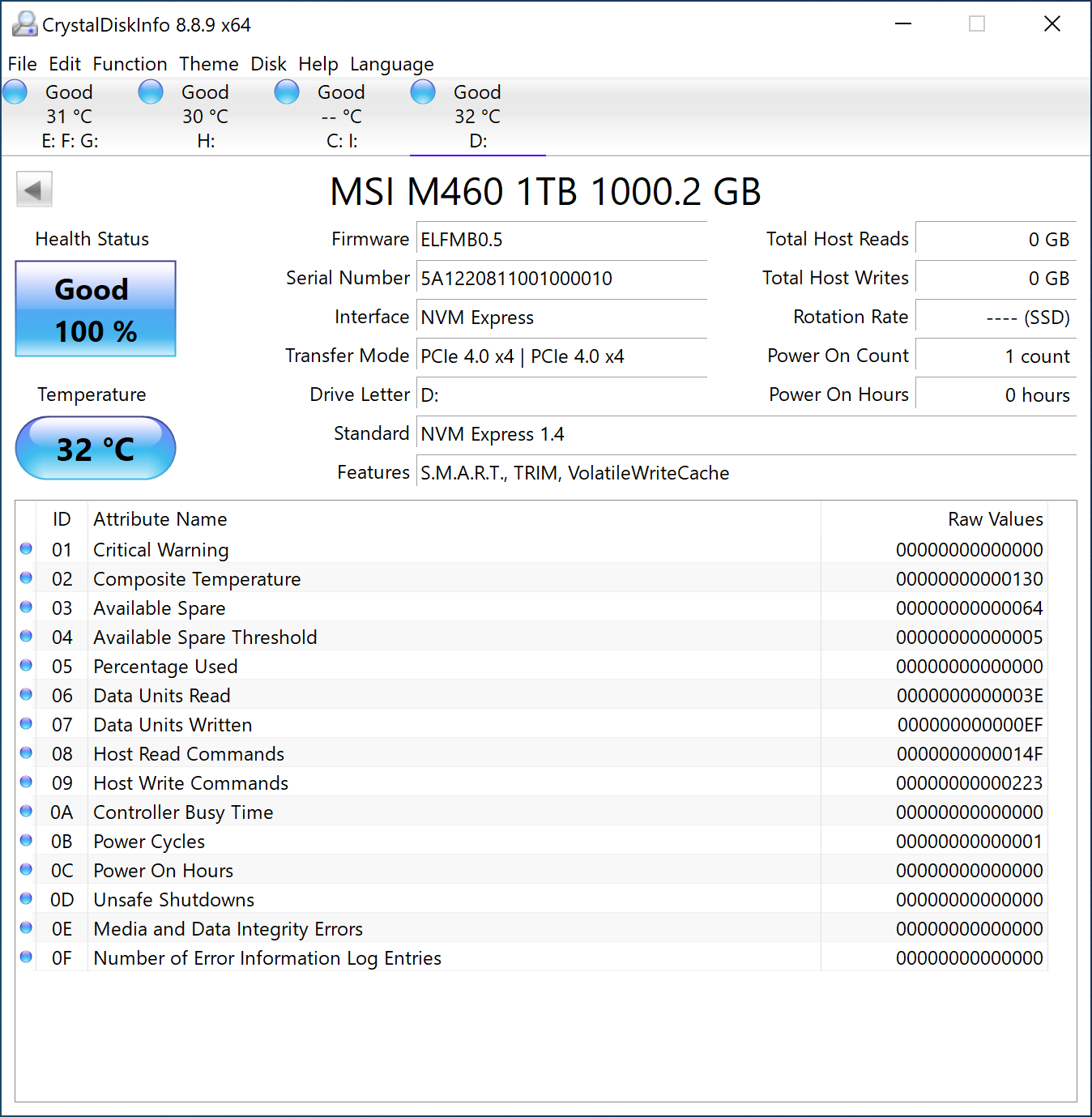 بررسی حافظه ssd msi spatium m460hs