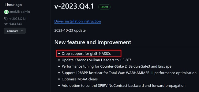 پایان پشتیبانی  RX Vega و RX 500