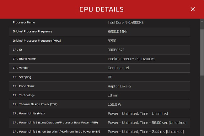 مشخصات Core i9-14900KS