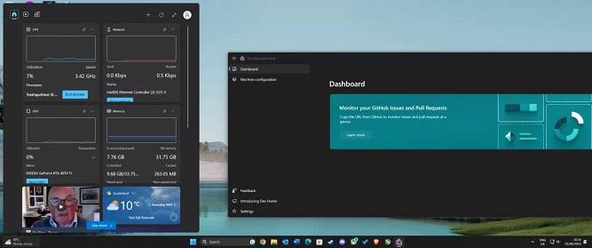 ویجت برنامه Dev Home ویندوز 11
