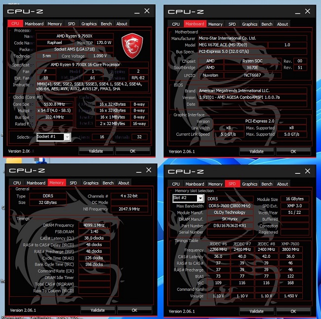 فرکانس رم  MSI MEG X670 ACE