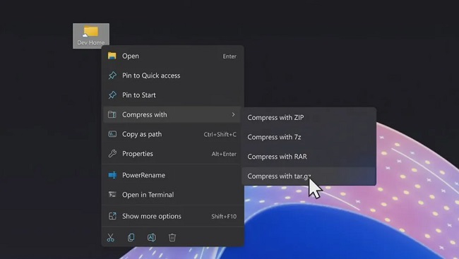 پشتیبانی رسمی از فایل های Rar و 7-zip در ویندوز 11