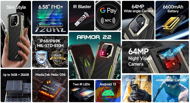 مشخصات گوشی Armor 22