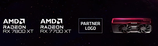 لوگو و تصاویر کارت گرافیک Radeon RX 7800 XT و RX 7700 XT
