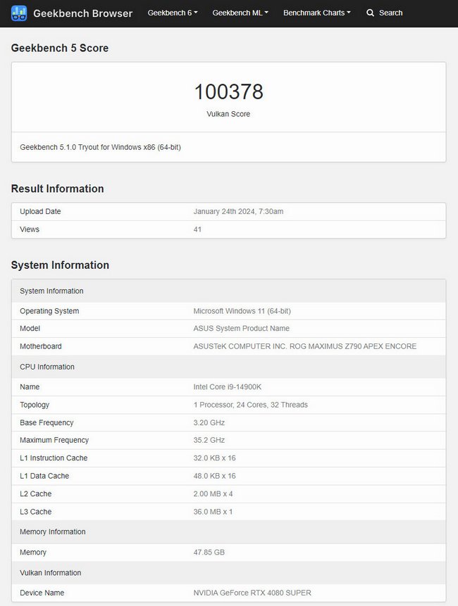 بنچمارک rtx 4080 سوپر