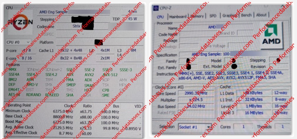 مشخصات پردازنده هیبریدی Ryzen 8000
