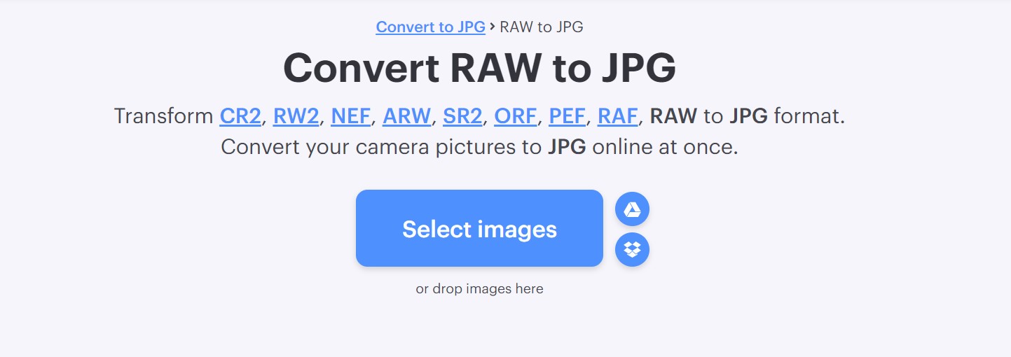 تبدیل فرمت RAW به JPG به کمک سایت Iloveimg