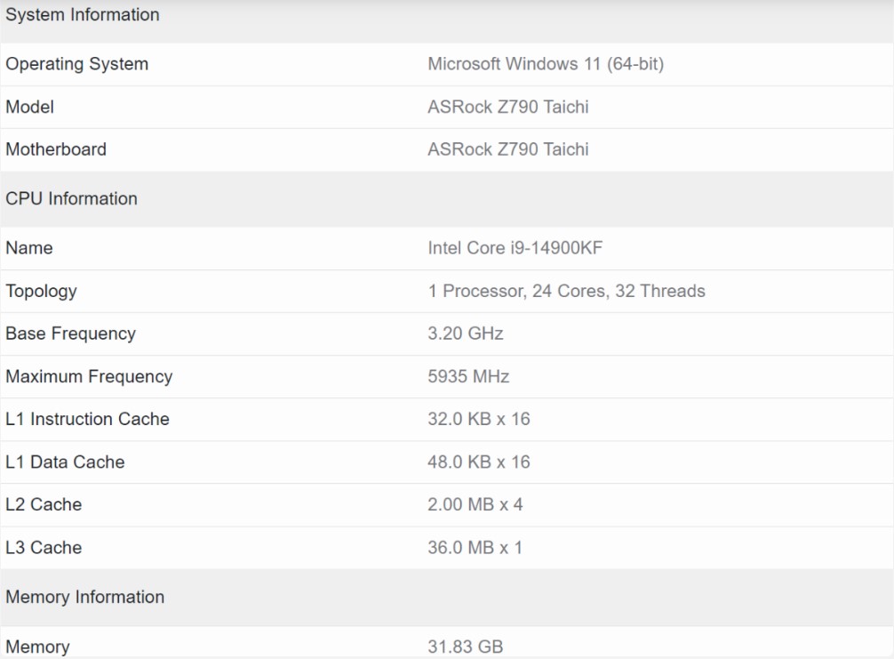 مشخصات پردازنده Core i9-14900KF اینتل