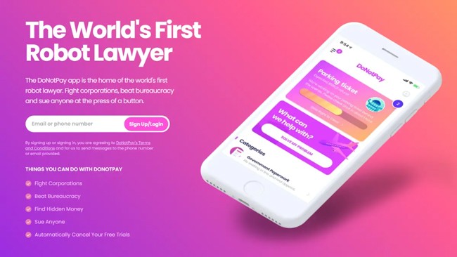 وکیل رایگان AI DoNotPay