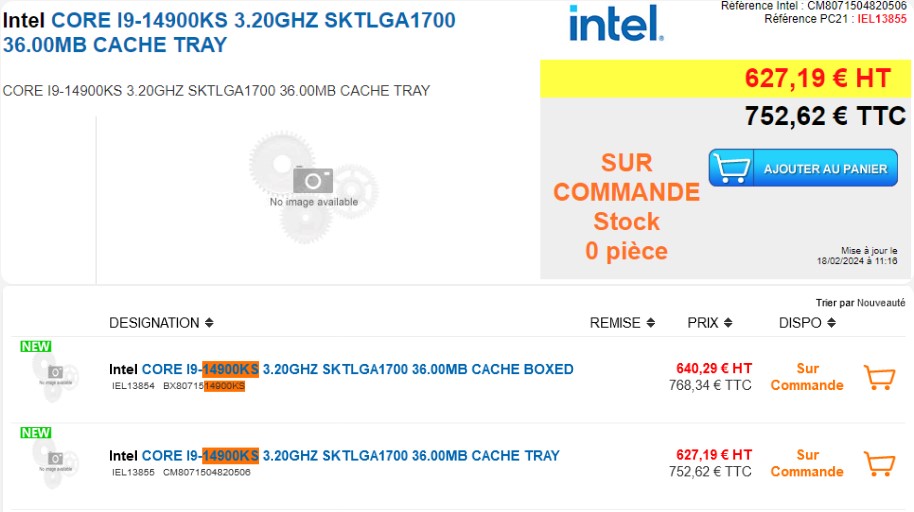 قیمت پردازنده Core i9-14900KS اینتل
