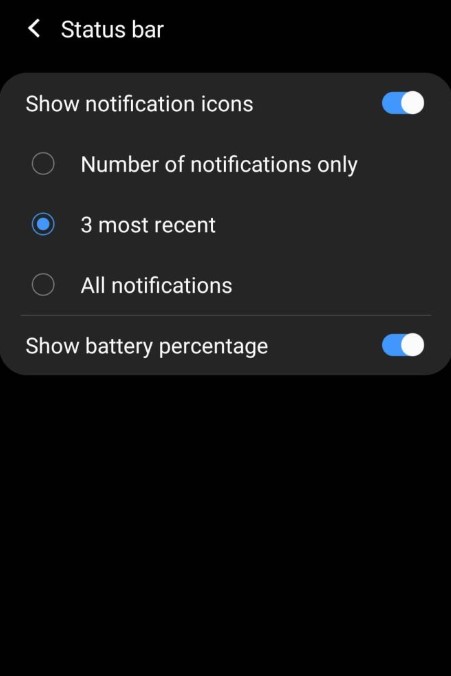 ویژگی Battery Percentage