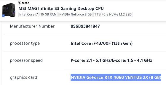 مقدار حافظه گرافیکی کارت‌های گرافیک RTX 4060 و RTX 4060 Ti مشخص شد