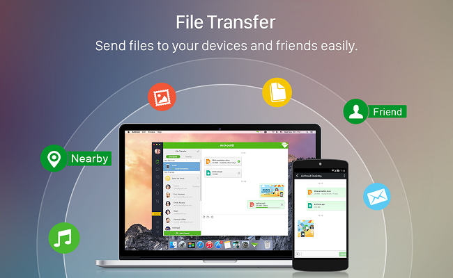 انتقال فایل از طریق برنامه airdroid