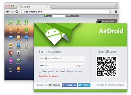 دانلود نرم افزار airdroid برای pc